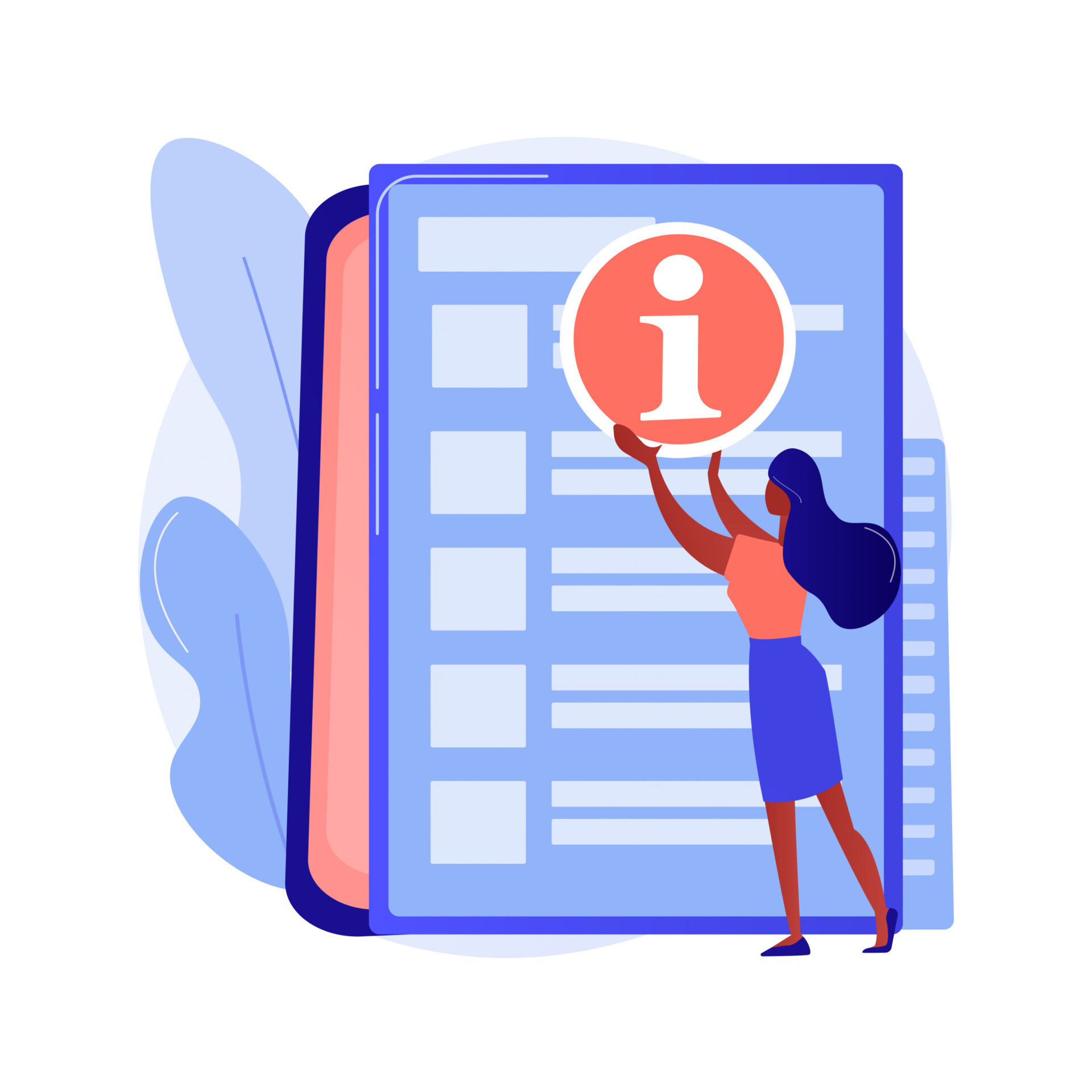 An image of a female employee adding some icon to a handbook