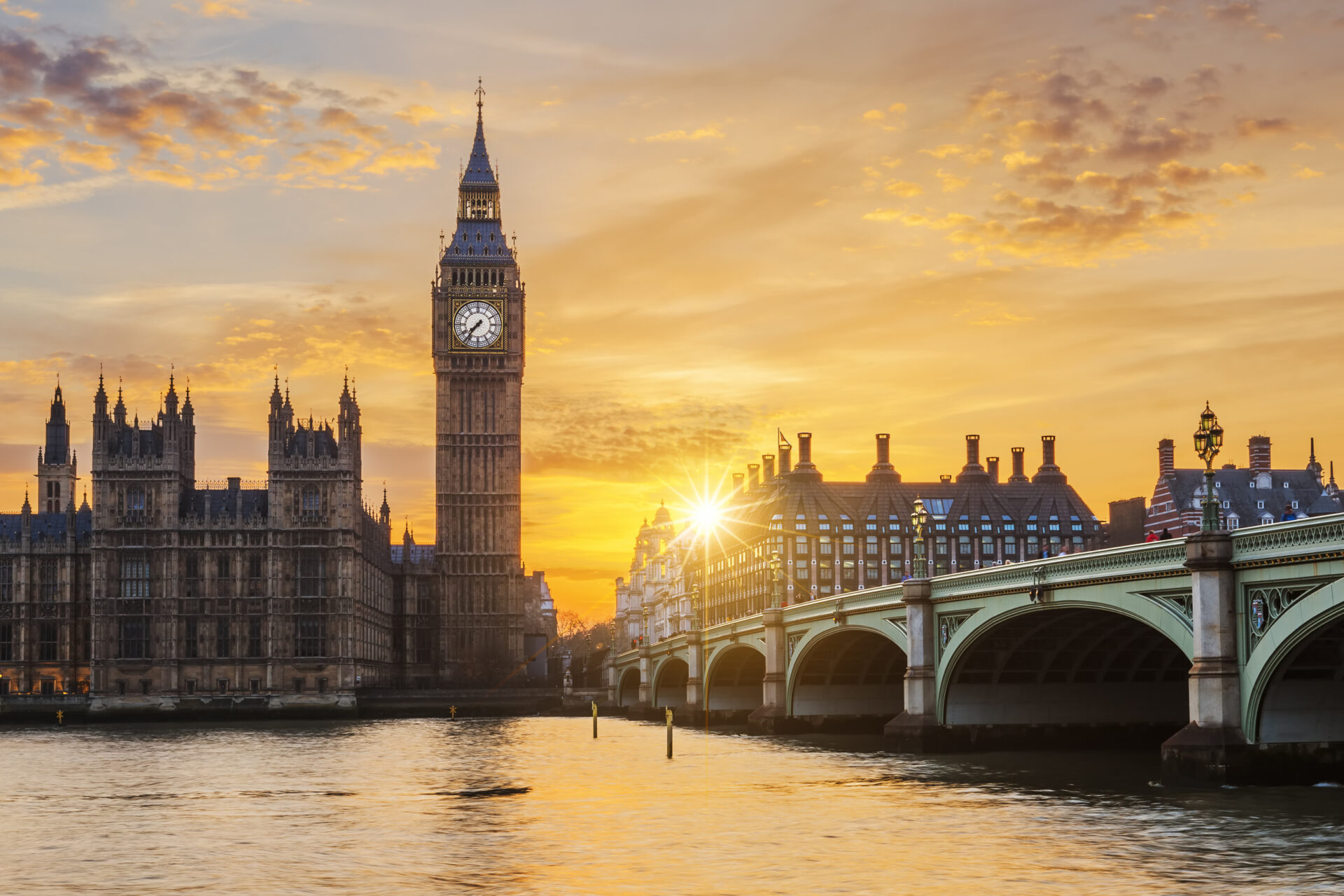 An image of ben Westminster bride in the sunset which is location in London UK