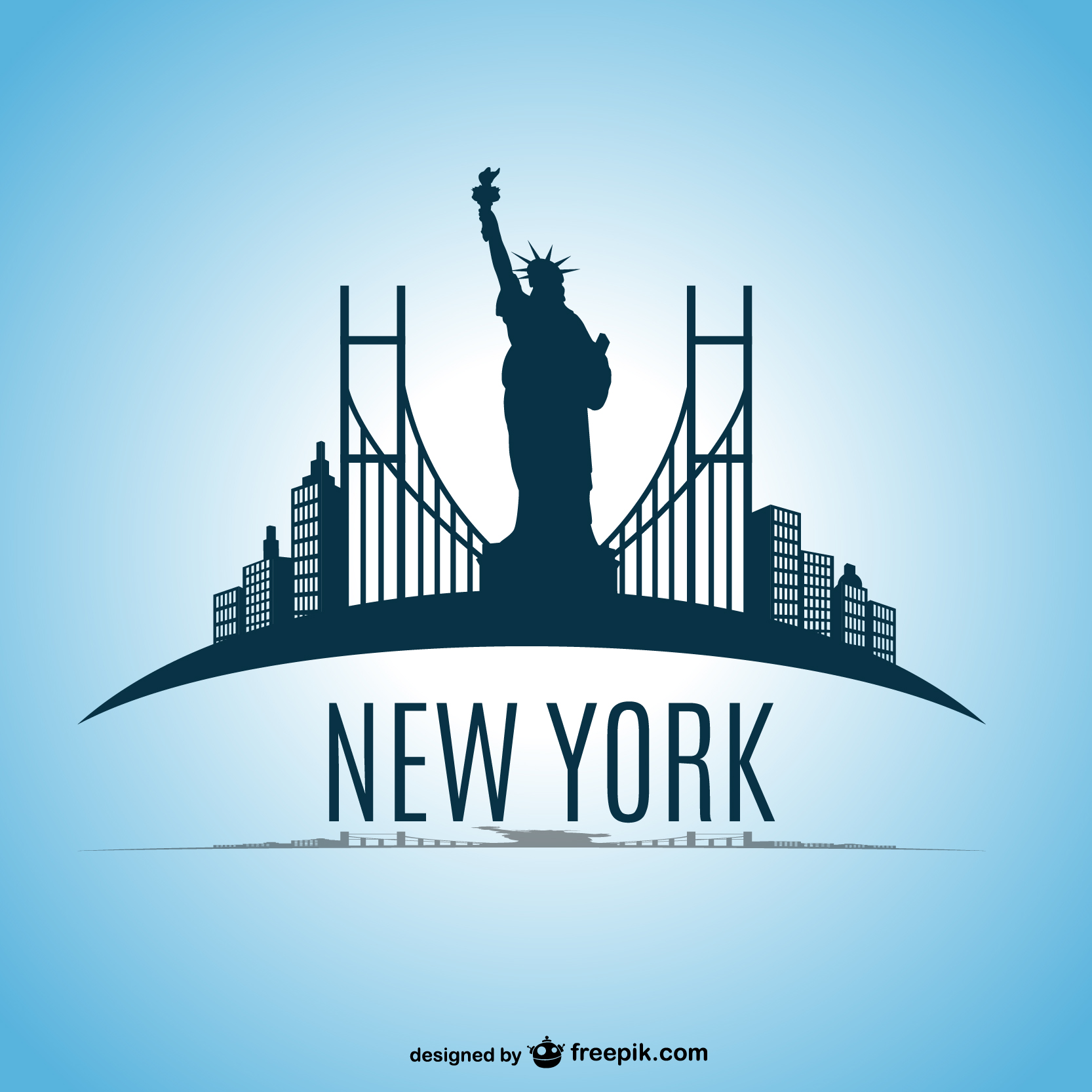 A vector of USA most known landscapes like the freedom status