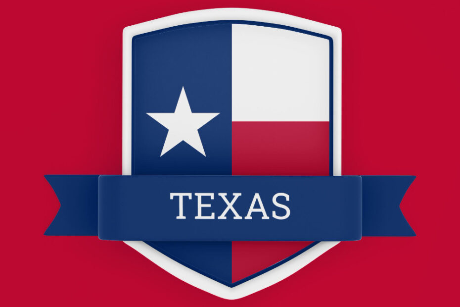 Texas flag with banner