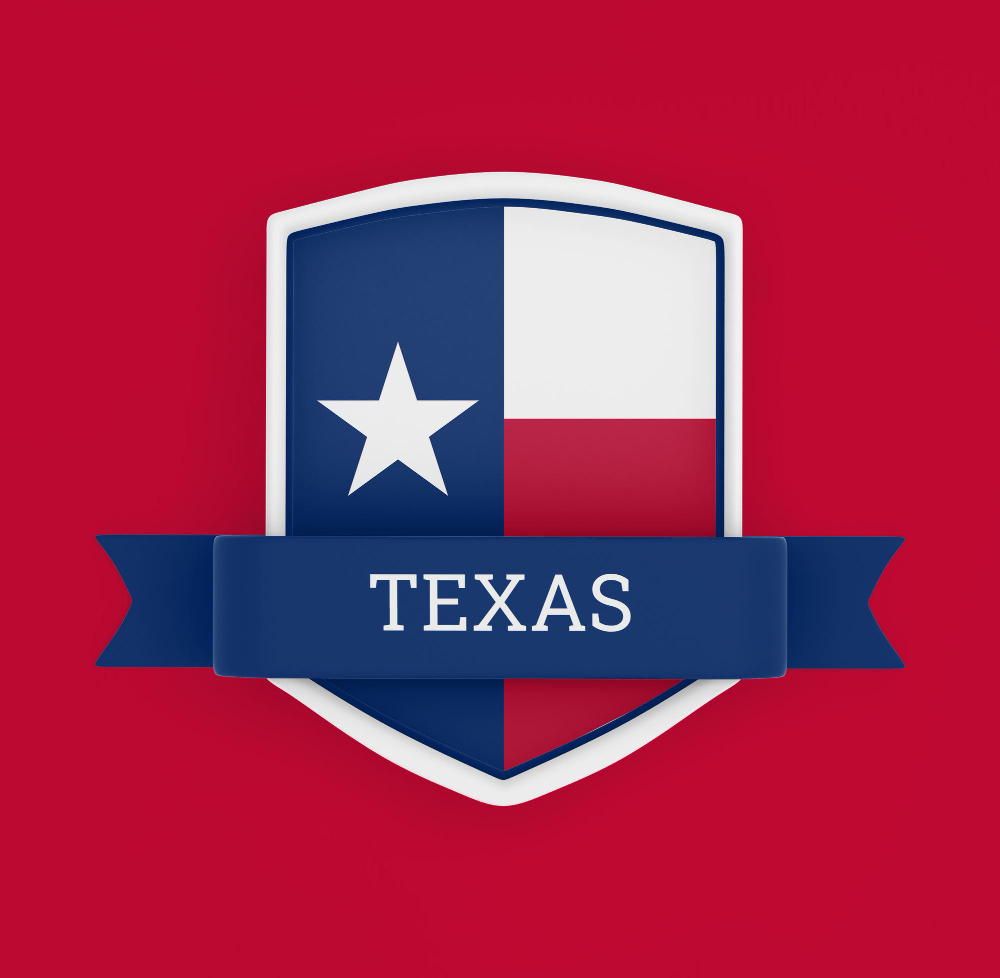 Texas flag with banner