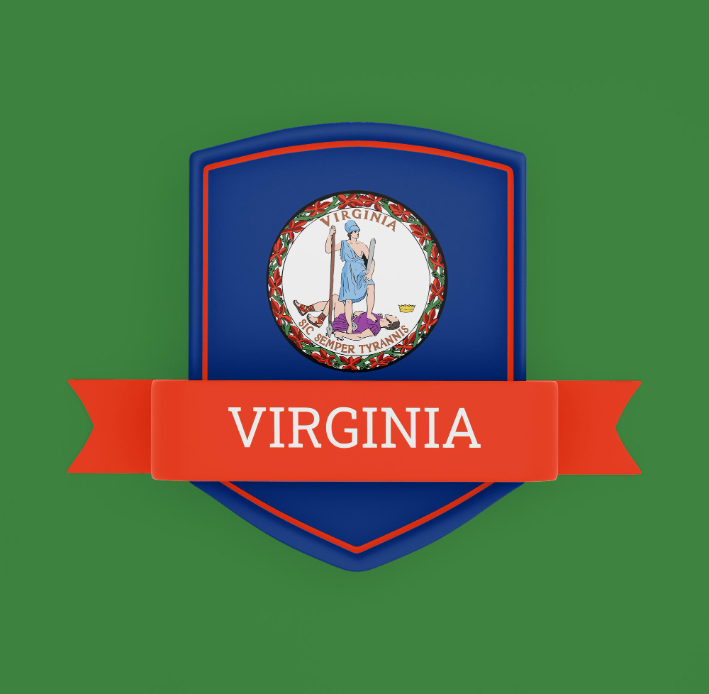 An image of Virginia-flag-with-banner