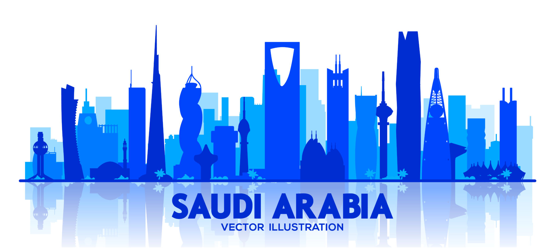 A vector o Saudi Arabia most famous landmarks