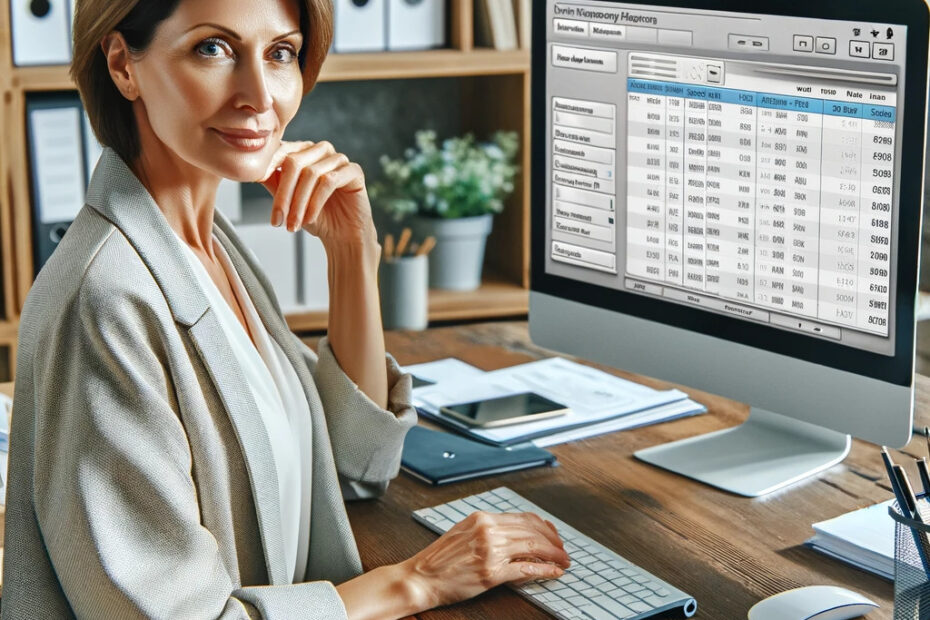 An-HR-manager-a-middle-aged-Caucasian-woman-with-short-brown-hair-sitting-at-her-desk-in-a-well-organized-office-working-on-a-computer.