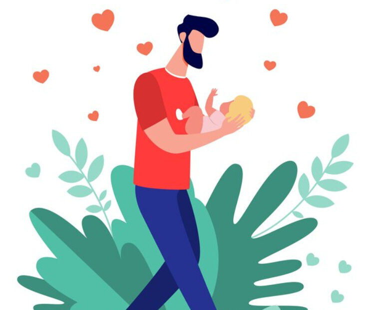A picture of a man holding a baby