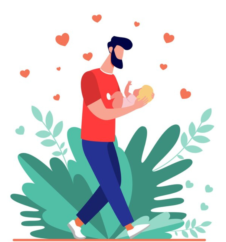 A picture of a man holding a baby