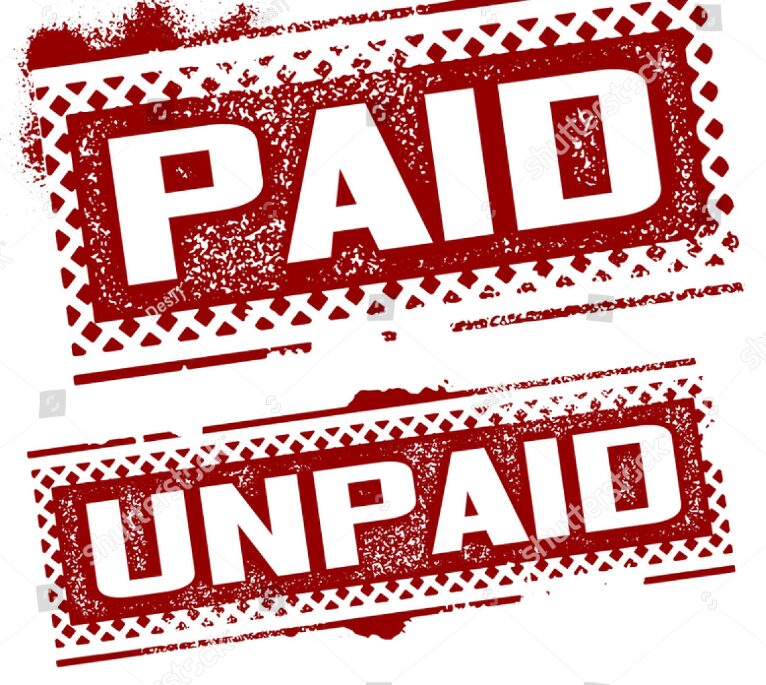 An image displaying the words 'PAID' and 'UNPAID' in bold, contrasting fonts. is highlighted in a bright color