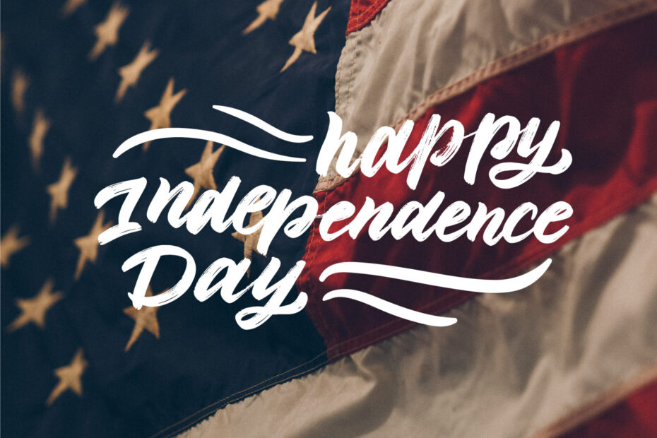 An image of USA flag with a title Happy Independance Day at the middle