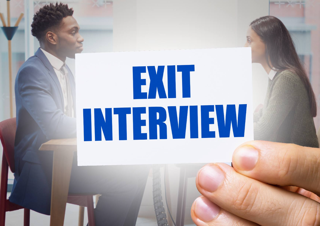 Hr and employee on an exit interview