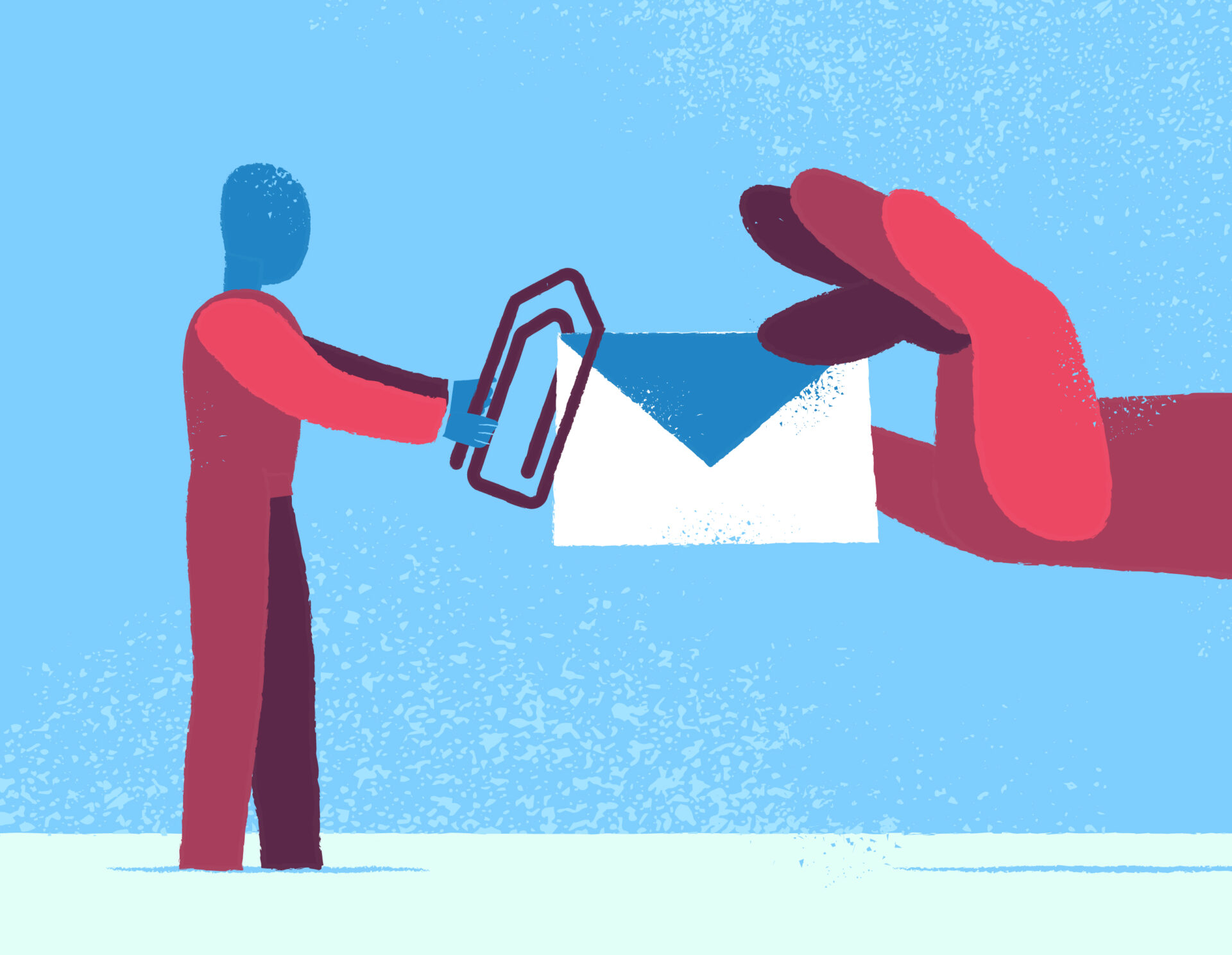 A hang give employer an envelope.