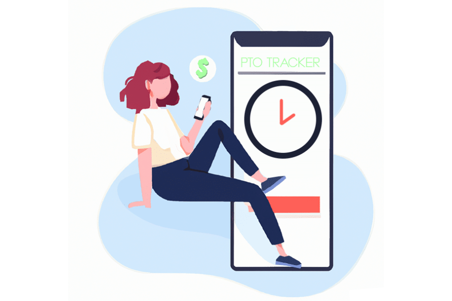 girl holding her mobile requesting for PTO