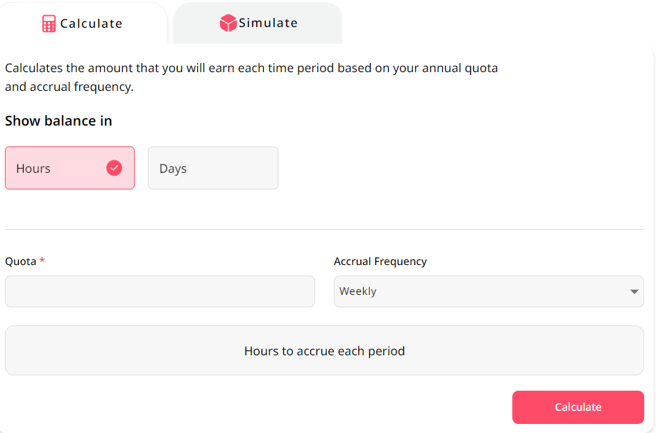 Day Off PTO Accrual Calculator