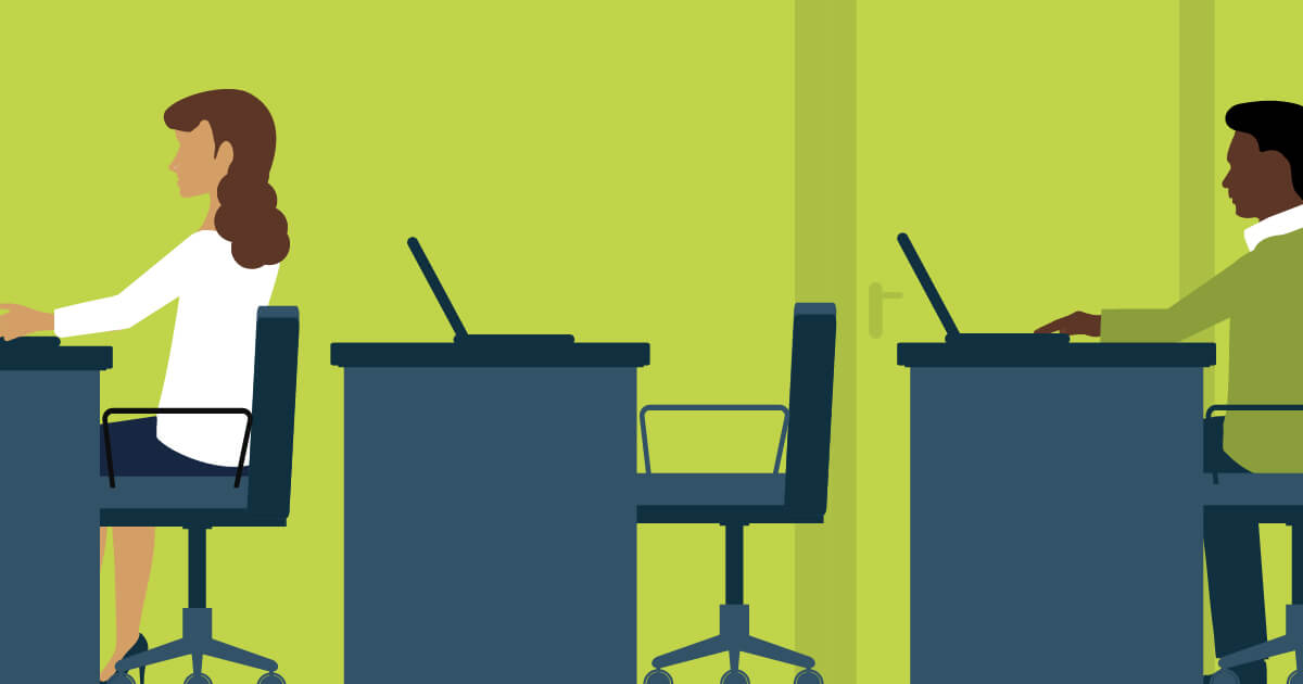 Three seats, with 2 employees present, and one employee has taken unplanned.