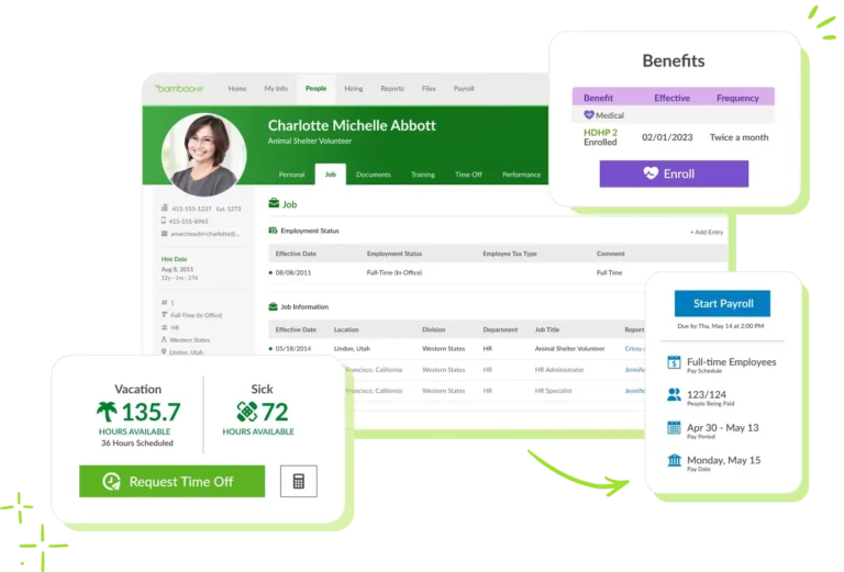 A screenshot of BambooHR website